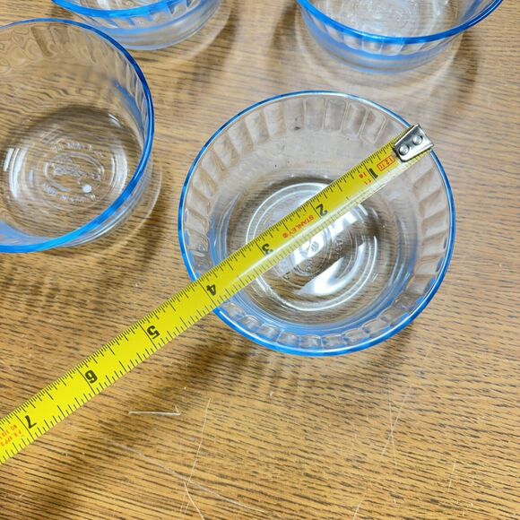 Vintage Colorex Brazil Light Blue Glass Custard Dessert Cups Bowls Set Of 4 HLBN - Picture 3 of 4